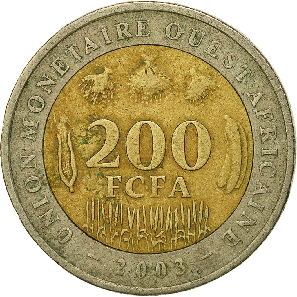 Coin, West African States, 200 Francs, 2003, Paris, VF(30-35), Bi-Metallic