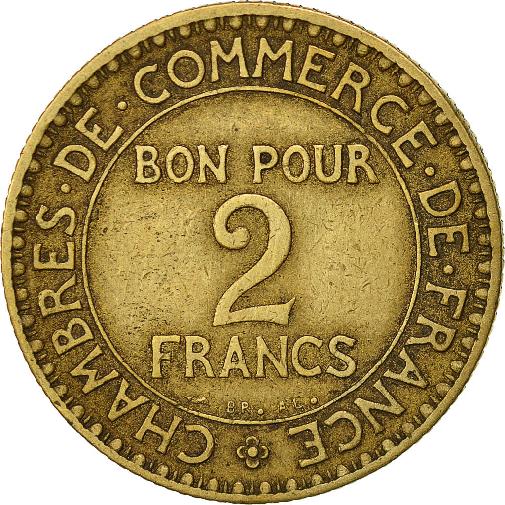 Moneta, Francia, Chambre de commerce, 2 Francs, 1920, Paris, BB