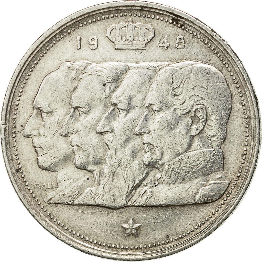 Coin, Belgium, 100 Francs, 100 Frank, 1948, EF(40-45), Silver, KM:138.1