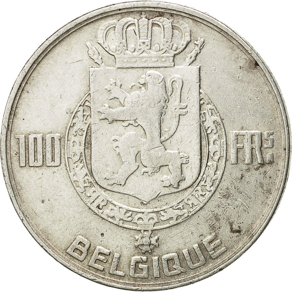 Coin, Belgium, 100 Francs, 100 Frank, 1948, EF(40-45), Silver, KM:138.1