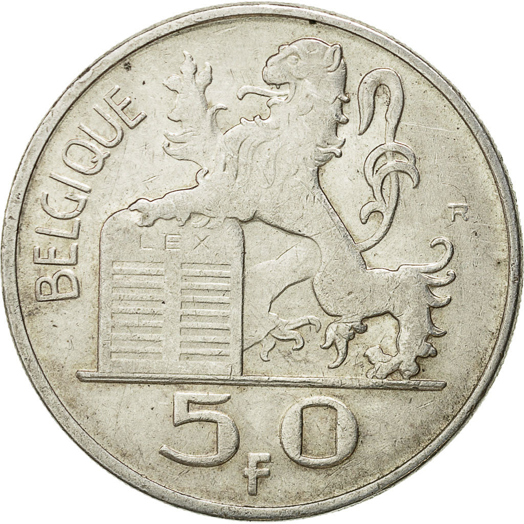 Coin, Belgium, 50 Francs, 50 Frank, 1949, EF(40-45), Silver, KM:136.1