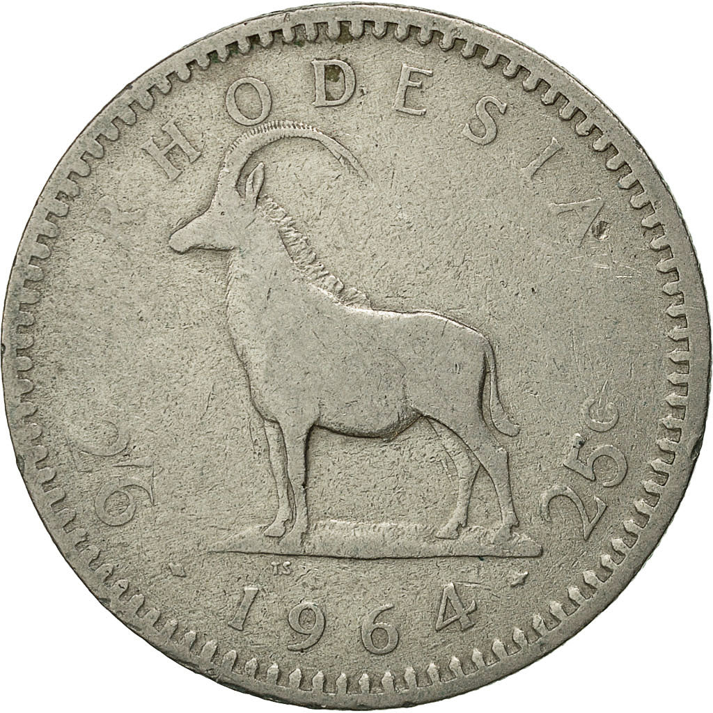 Munten, Rhodesia, Elizabeth II, 2-1/2 Shillings = 25 Cents, 1964, British Royal