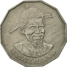 Coin, Swaziland, Sobhuza II, 50 Cents, 1975, British Royal Mint, EF(40-45)