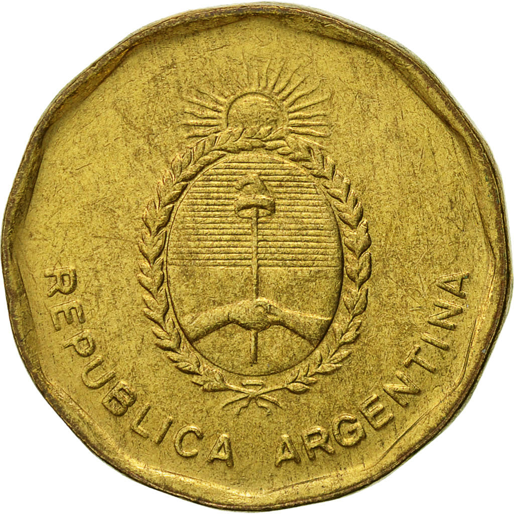 Coin, Argentina, 10 Centavos, 1986, EF(40-45), Brass, KM:98