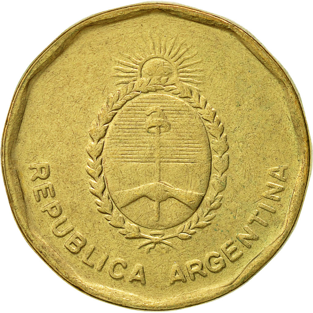 Münze, Argentinien, 10 Centavos, 1986, S+, Messing, KM:98