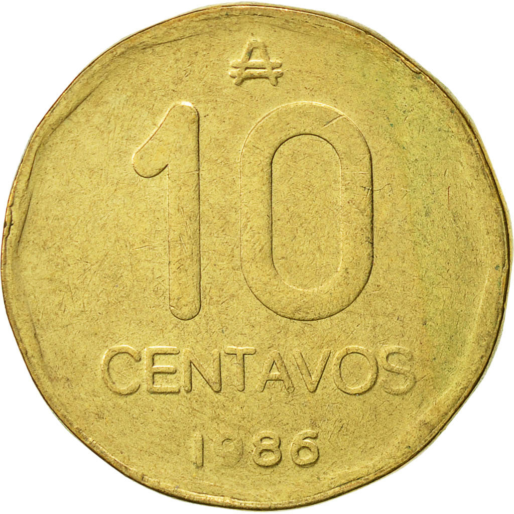 Münze, Argentinien, 10 Centavos, 1986, S+, Messing, KM:98
