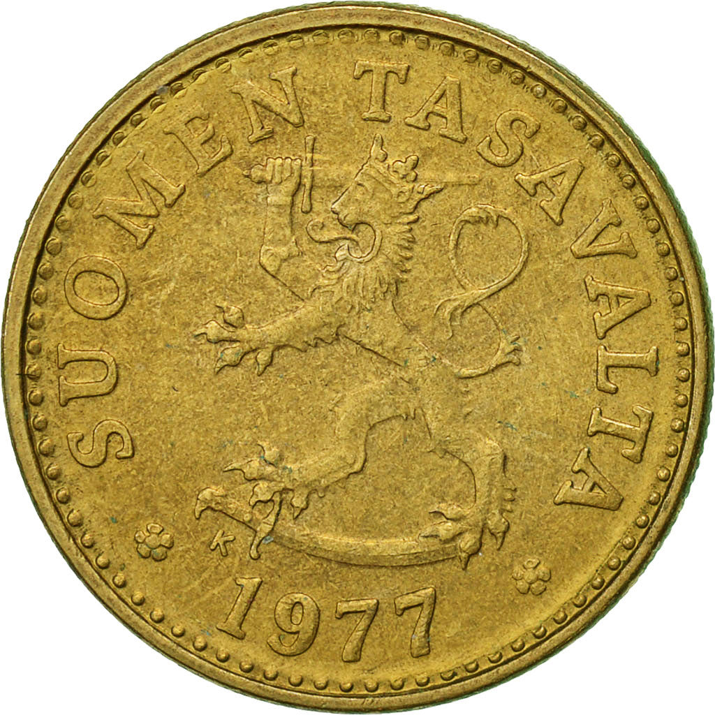 Coin, Finland, 10 Pennia, 1977, EF(40-45), Aluminum-Bronze, KM:46