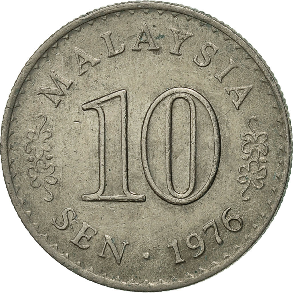 Münze, Malaysia, 10 Sen, 1976, Franklin Mint, SS, Copper-nickel, KM:3