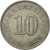 Moneda, Malasia, 10 Sen, 1976, Franklin Mint, MBC, Cobre - níquel, KM:3
