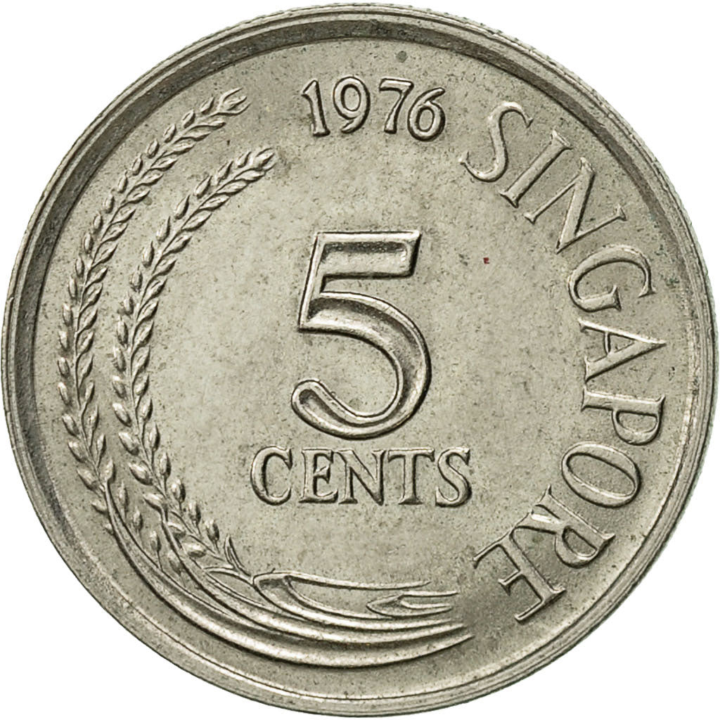 Monnaie, Singapour, 5 Cents, 1976, Singapore Mint, TTB+, Copper-nickel, KM:2