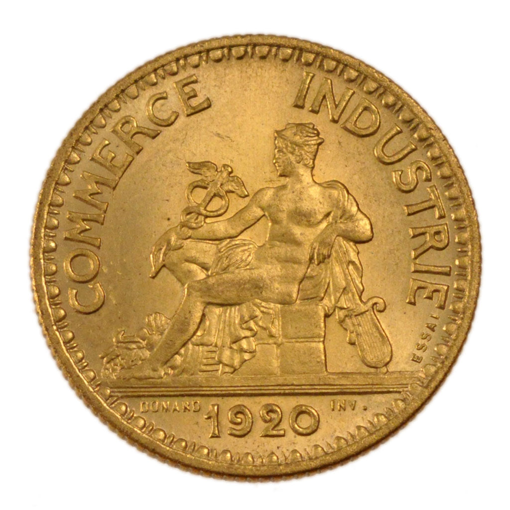FRANCE, Chambre de commerce, 2 Francs, 1920, MS(65-70), Aluminium-Bronze, 27,...