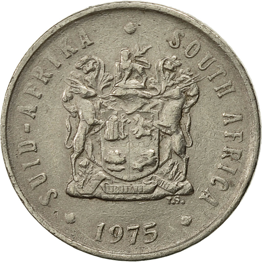 South Africa, 5 Cents, 1975, EF(40-45), Nickel, KM:84