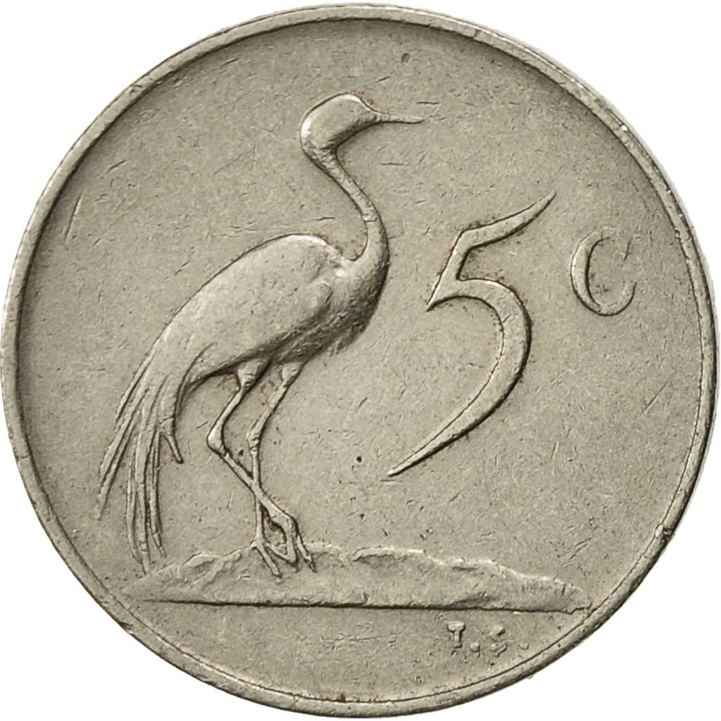 South Africa, 5 Cents, 1975, EF(40-45), Nickel, KM:84