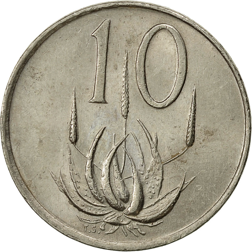 South Africa, 10 Cents, 1977, AU(55-58), Nickel, KM:85