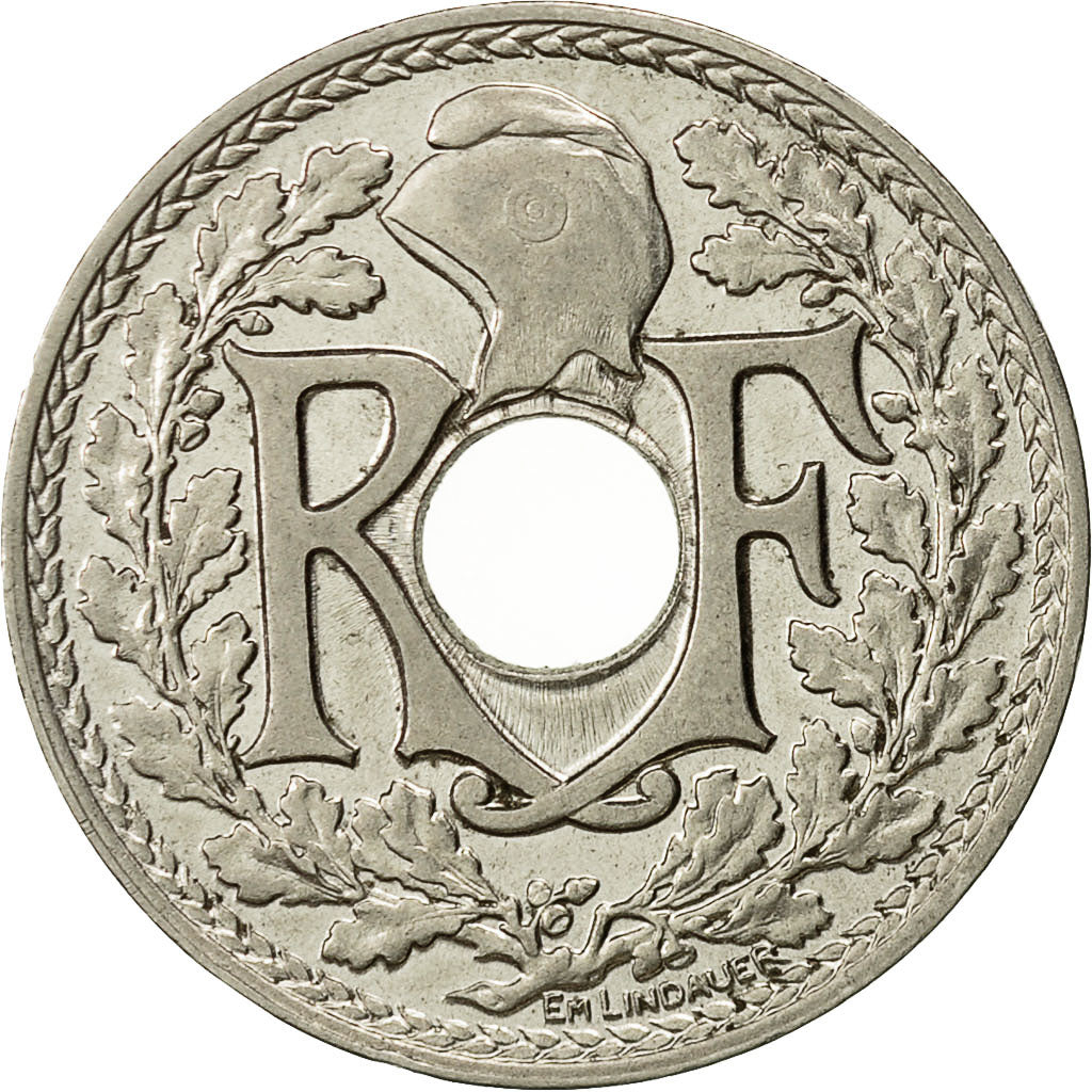 France, Lindauer, 25 Centimes, 1915, EF(40-45), Nickel, KM:867