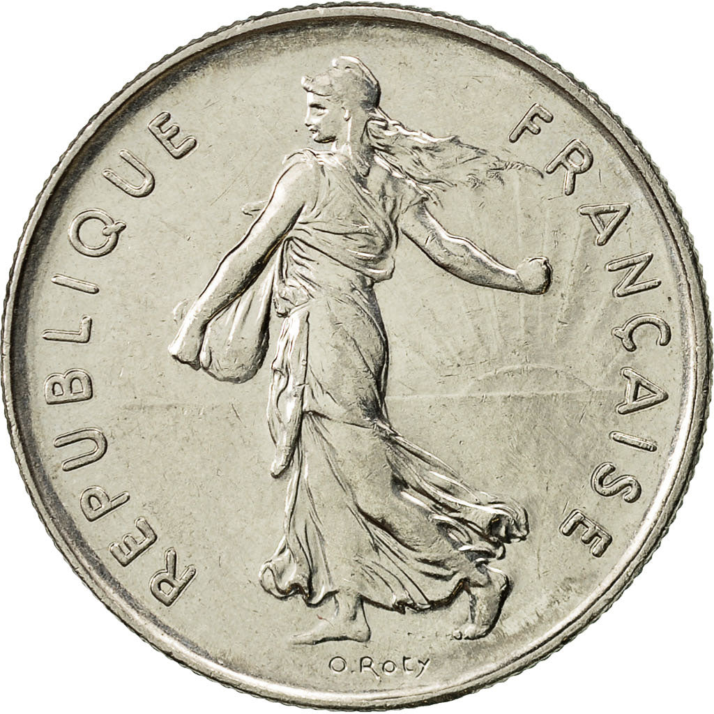 France, Semeuse, 5 Francs, 1987, Paris, AU(55-58), Nickel Clad Copper-Nickel