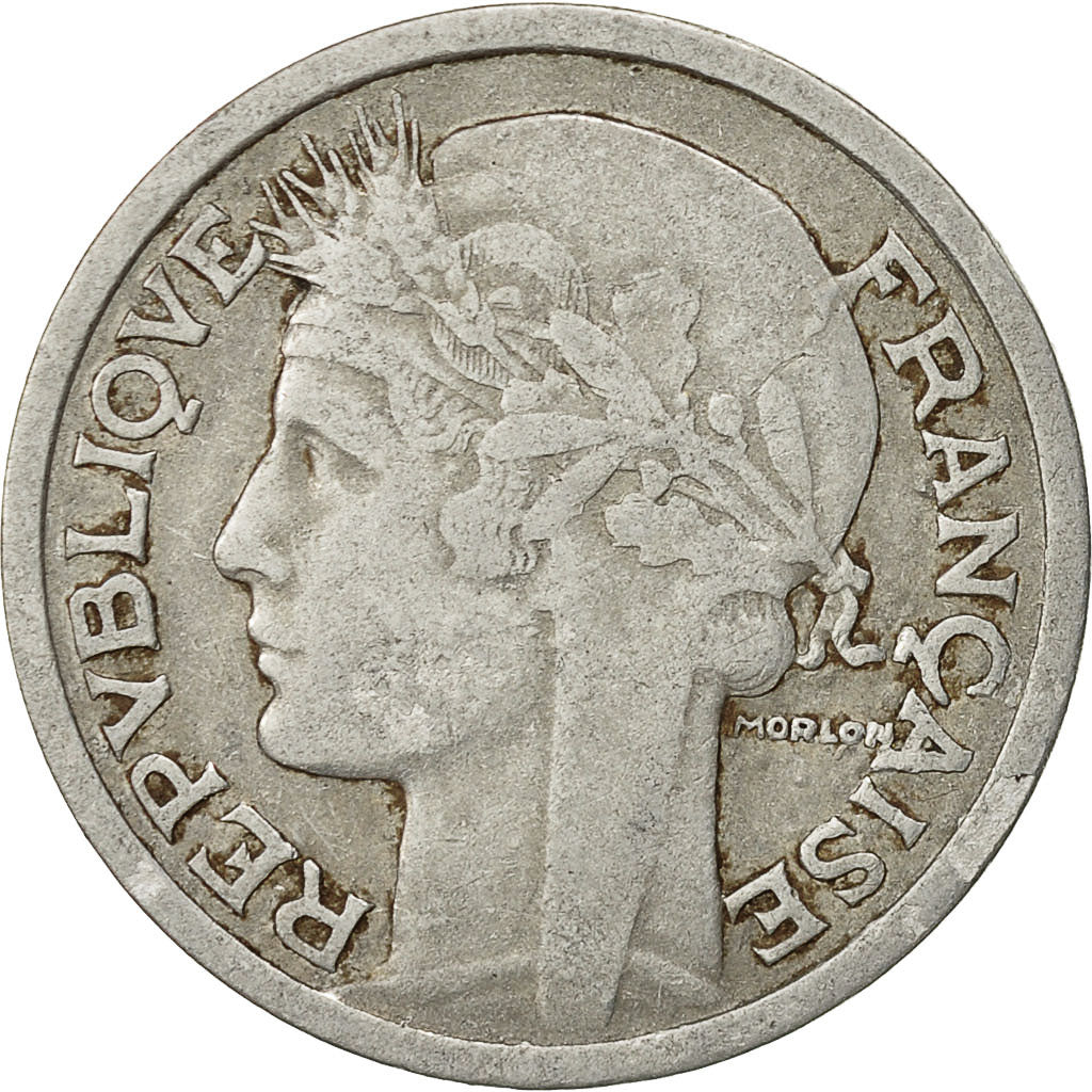 Moneta, Francja, Morlon, 2 Francs, 1945, Paris, VF(30-35), Aluminium, KM:886a.1