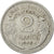 France, Morlon, 2 Francs, 1945, Paris, VF(30-35), Aluminum, KM:886a.1