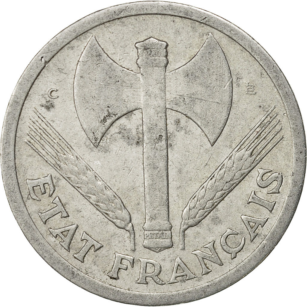 Francia, Bazor, 2 Francs, 1944, Castelsarrasin, BB, Alluminio, KM:904.3