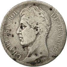 Francia, Charles X, 2 Francs, 1825, Strasbourg, B, Argento, KM:725.3