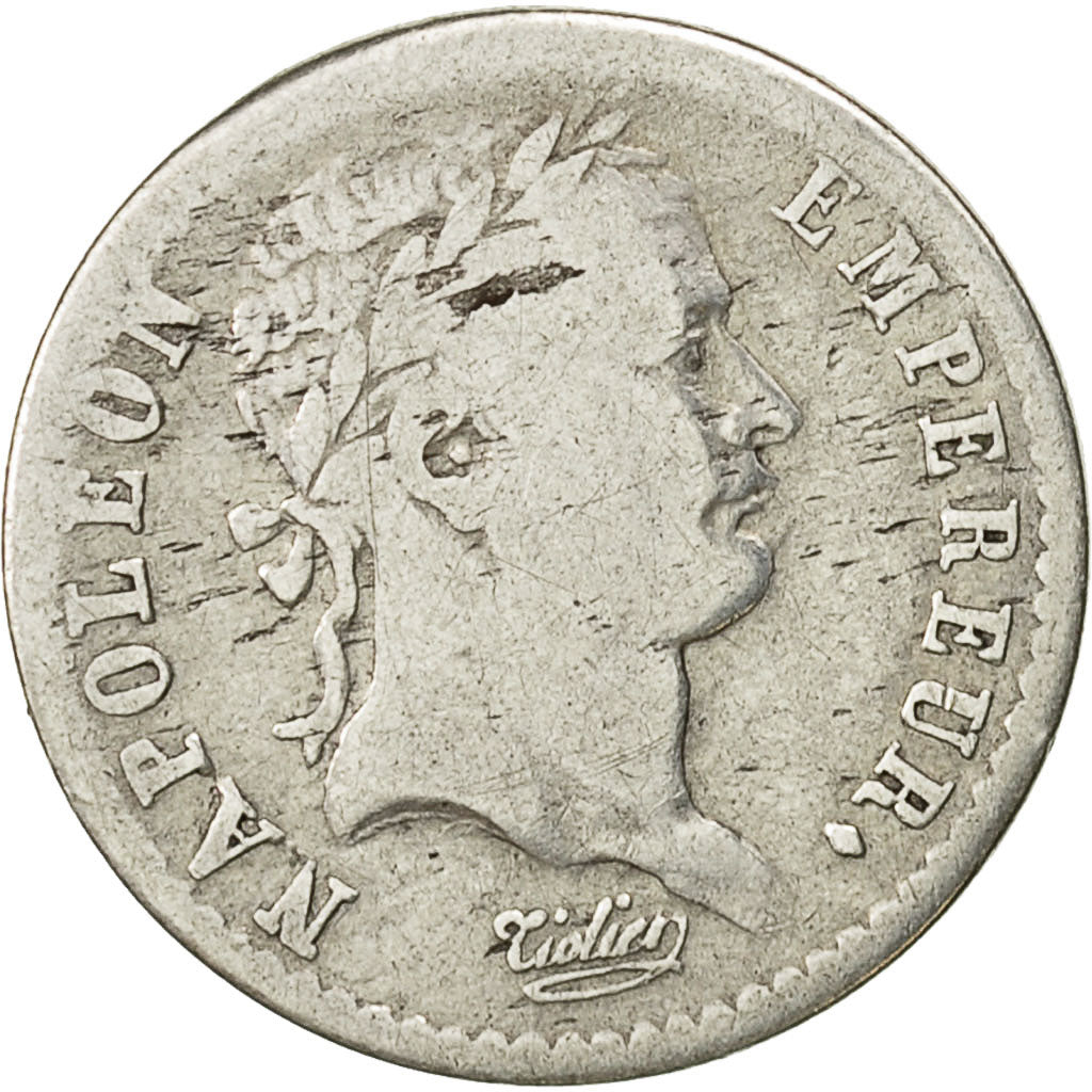 France, Napoléon I, 1/2 Franc, 1808, Strasbourg, VF(20-25), Silver, KM:680.3