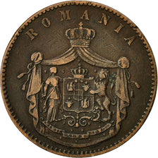 Romania, Carol I, 10 Bani, 1867, EF(40-45), Copper, KM:4.2