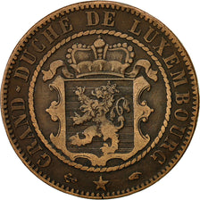 Luxembourg, William III, 10 Centimes, 1855, Paris, TTB, Bronze, KM:23.2