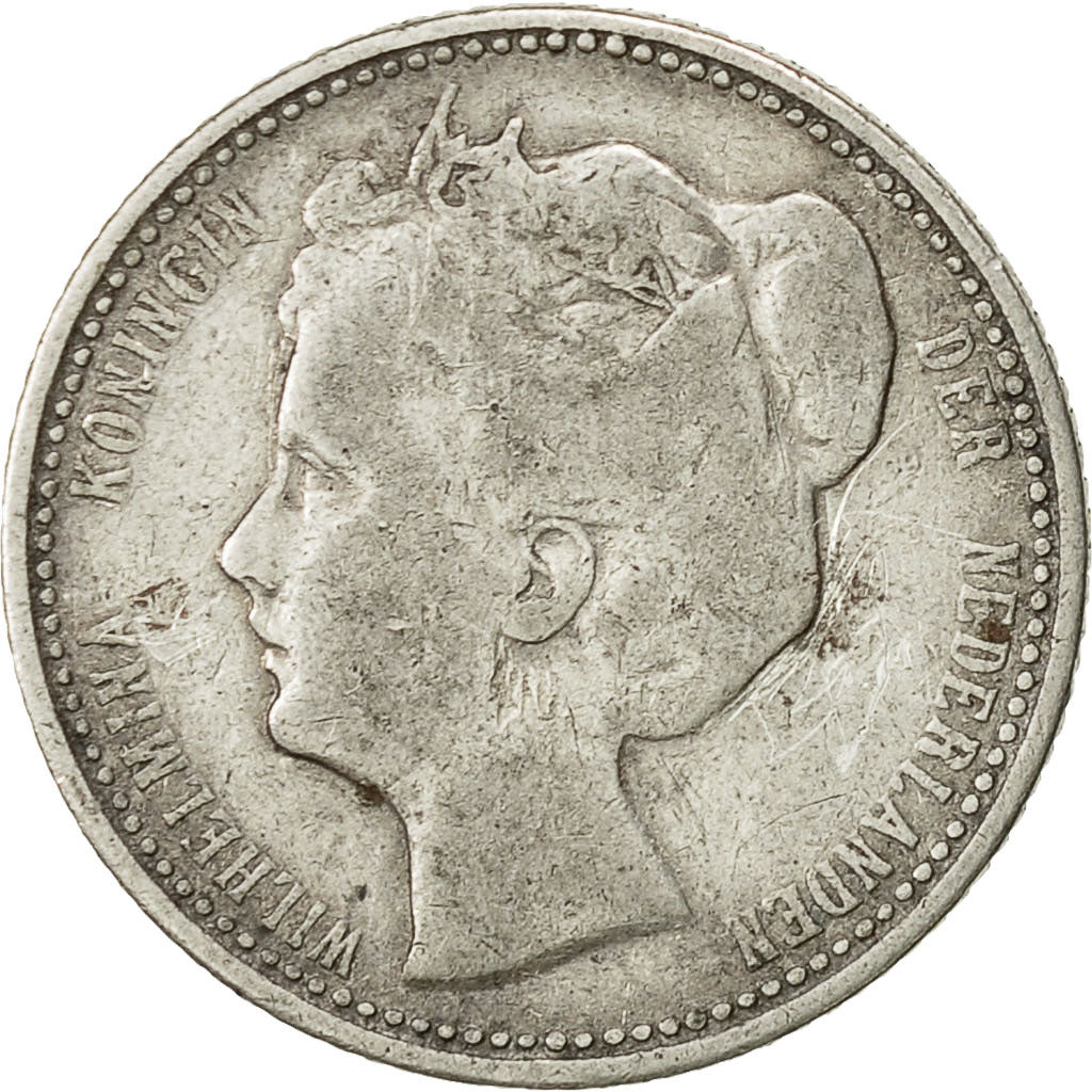 Netherlands, Wilhelmina I, 25 Cents, 1902, EF(40-45), Silver, KM:120.2