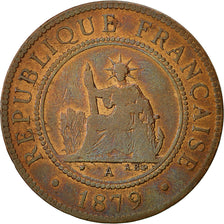 Münze, FRENCH COCHIN CHINA, Cent, 1879, Paris, S, Bronze, KM:3