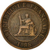 FRENCH INDO-CHINA, Cent, 1888, Paris, EF(40-45), Bronze, KM:1