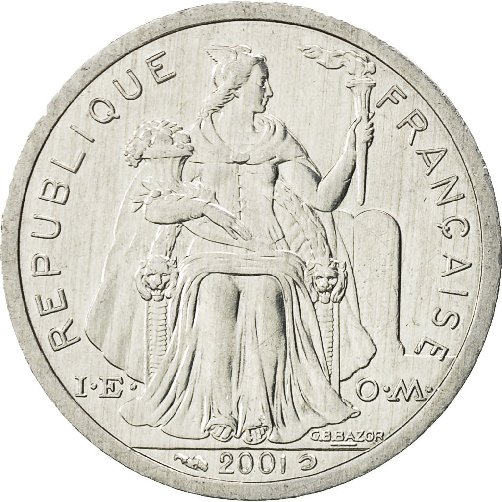 French Polynesia, Franc, 2001, Paris, AU(55-58), Aluminum, KM:11