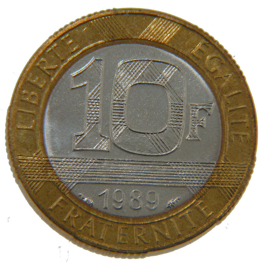 FRANCE, 10 Francs, 1989, MS(65-70), Bronze-Aluminium-Nickel, Gadoury #828, 6.50