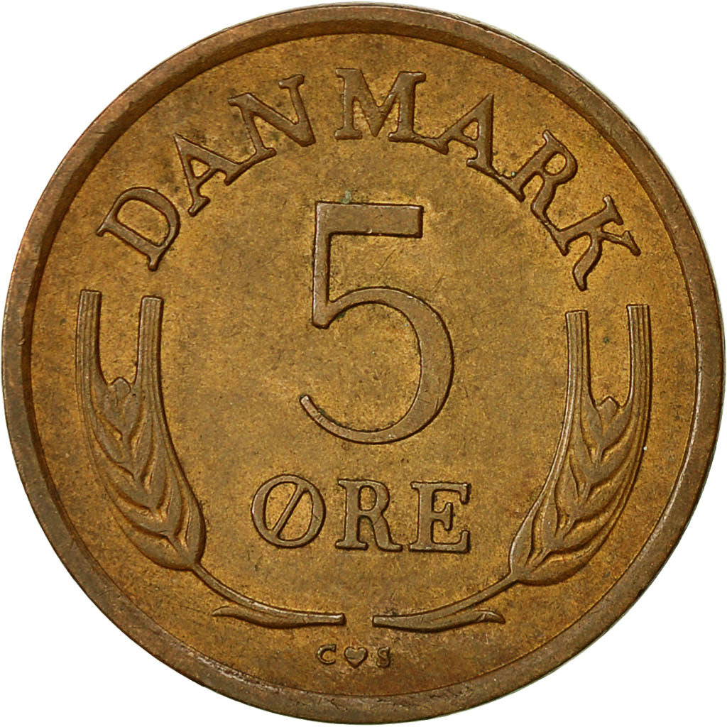 Denmark, Frederik IX, 5 Öre, 1964, Copenhagen, EF(40-45), Bronze, KM:848.1