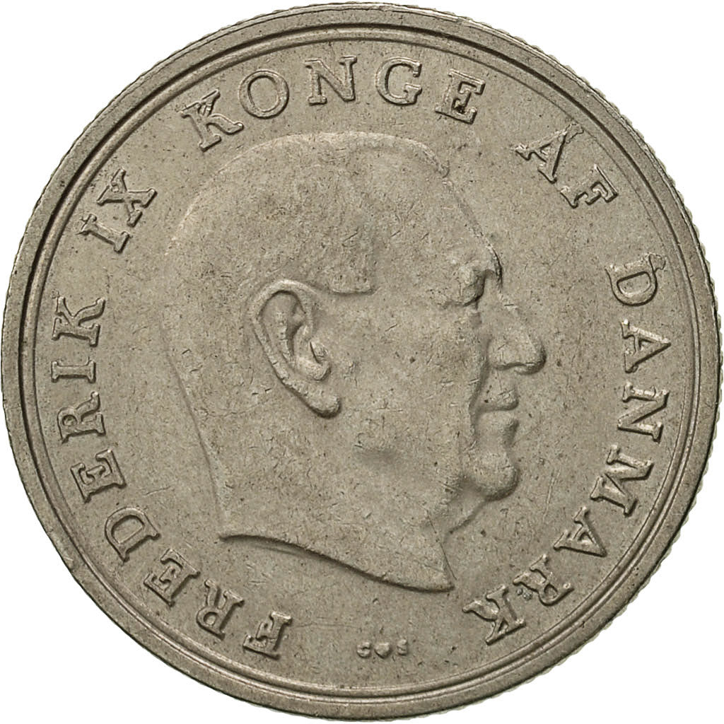 Moneta, Dania, Frederik IX, Krone, 1966, Copenhagen, EF(40-45), Miedź-Nikiel