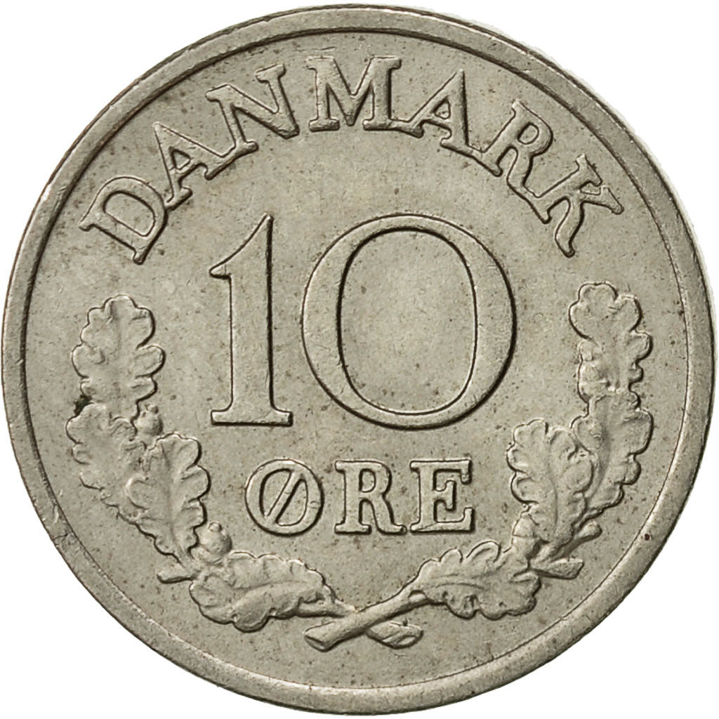 Denmark, Frederik IX, 10 Öre, 1964, Copenhagen, AU(55-58), Copper-nickel