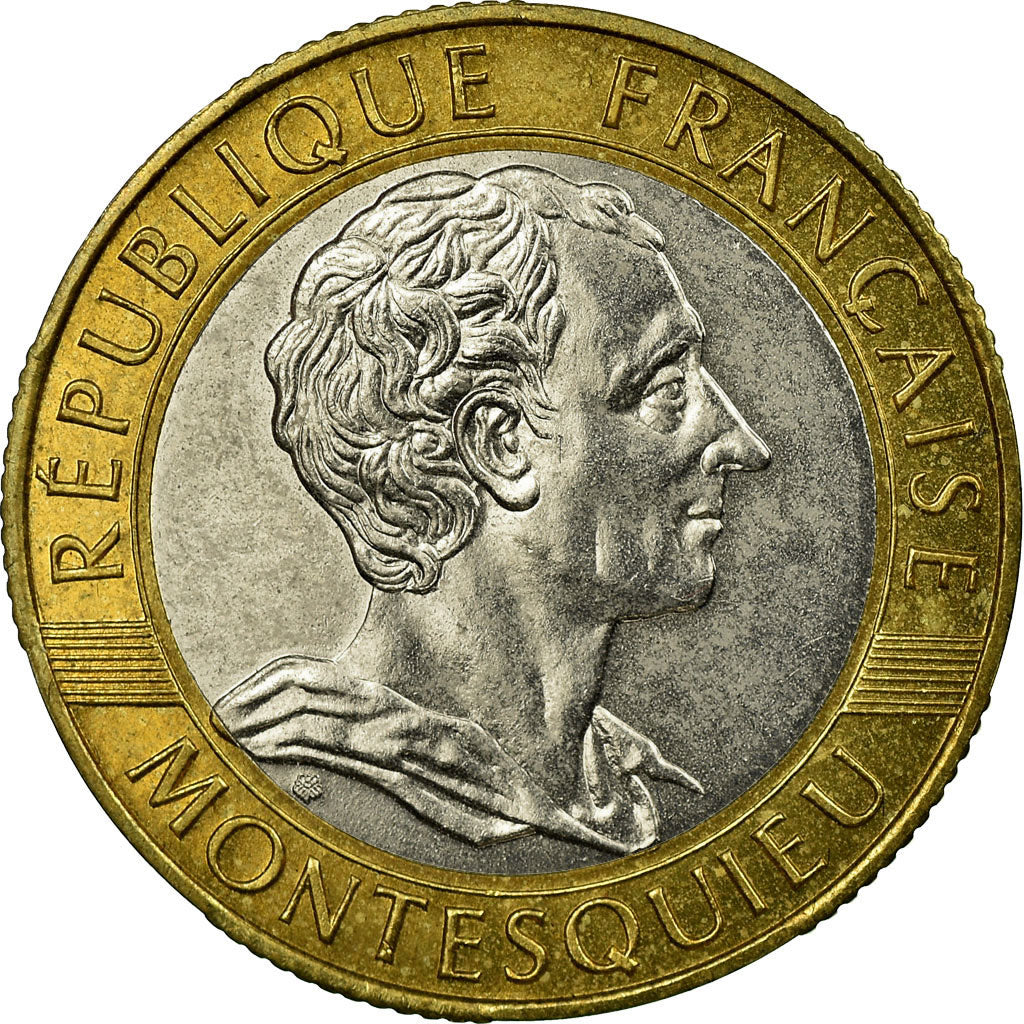 Moneta, Francia, Montesquieu, 10 Francs, 1989, FDC, Bi-metallico, KM:969