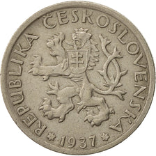 Czechoslovakia, Koruna, 1937, EF(40-45), Copper-nickel, KM:4