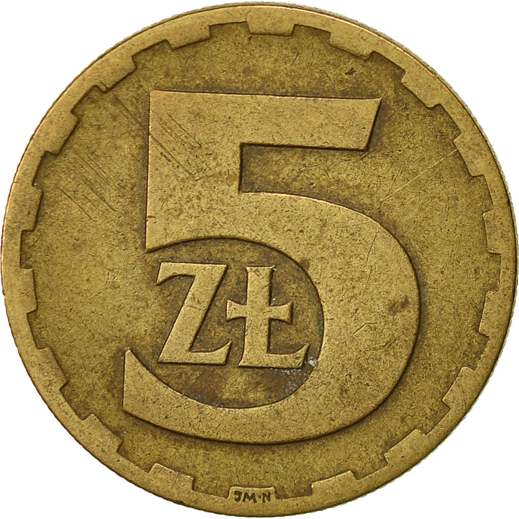 Polonia, 5 Zlotych, 1975, Warsaw, BB, Ottone, KM:81.1