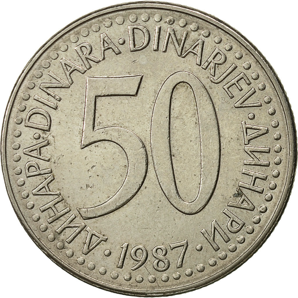 Iugoslavia, 50 Dinara, 1987, BB, Rame-nichel-zinco, KM:113
