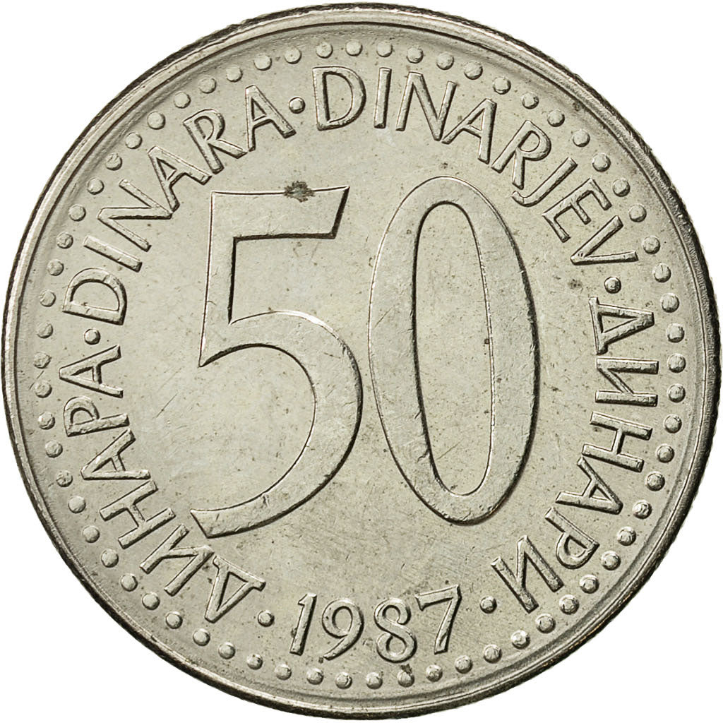 Jugoslawien, 50 Dinara, 1987, SS+, Copper-Nickel-Zinc, KM:113