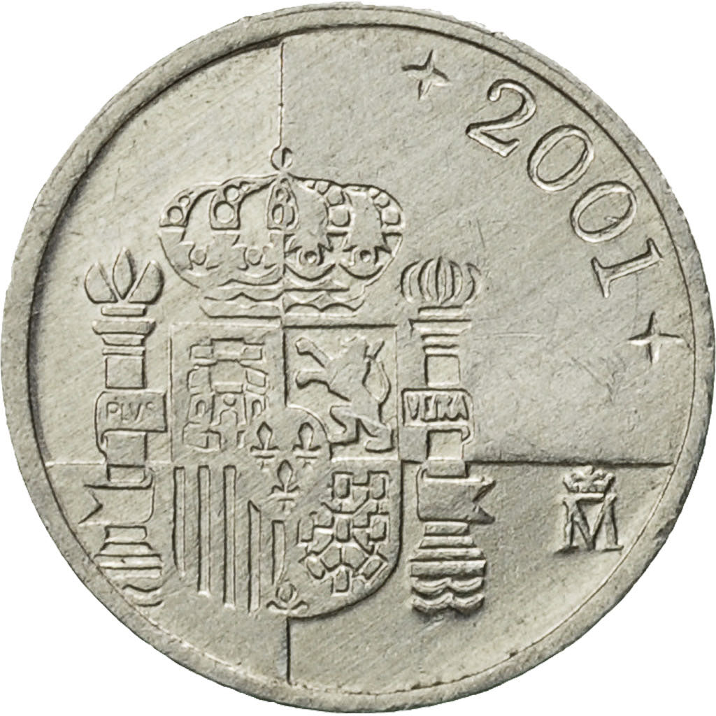 Spain, Juan Carlos I, Peseta, 2001, AU(50-53), Aluminum, KM:832