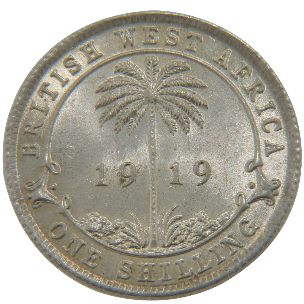 West Britain Africa, 1 Shilling, 1919, KM #12, AU(55-58), Silver, 5.60