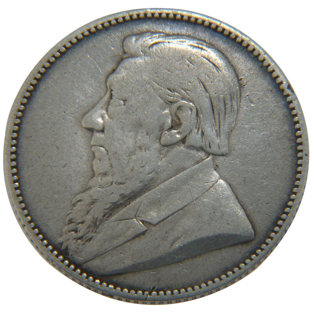SOUTH AFRICA, Shilling, 1892, KM #5, EF(40-45), Silver, 5.60