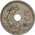 Belgio, 5 Centimes, 1922, MB, Rame-nichel, KM:66
