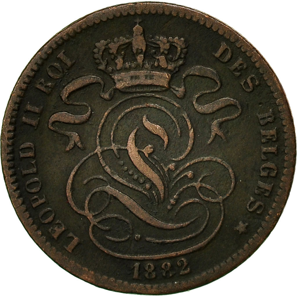 Belgium, Leopold II, Centime, 1882, VF(30-35), Copper, KM:33.1