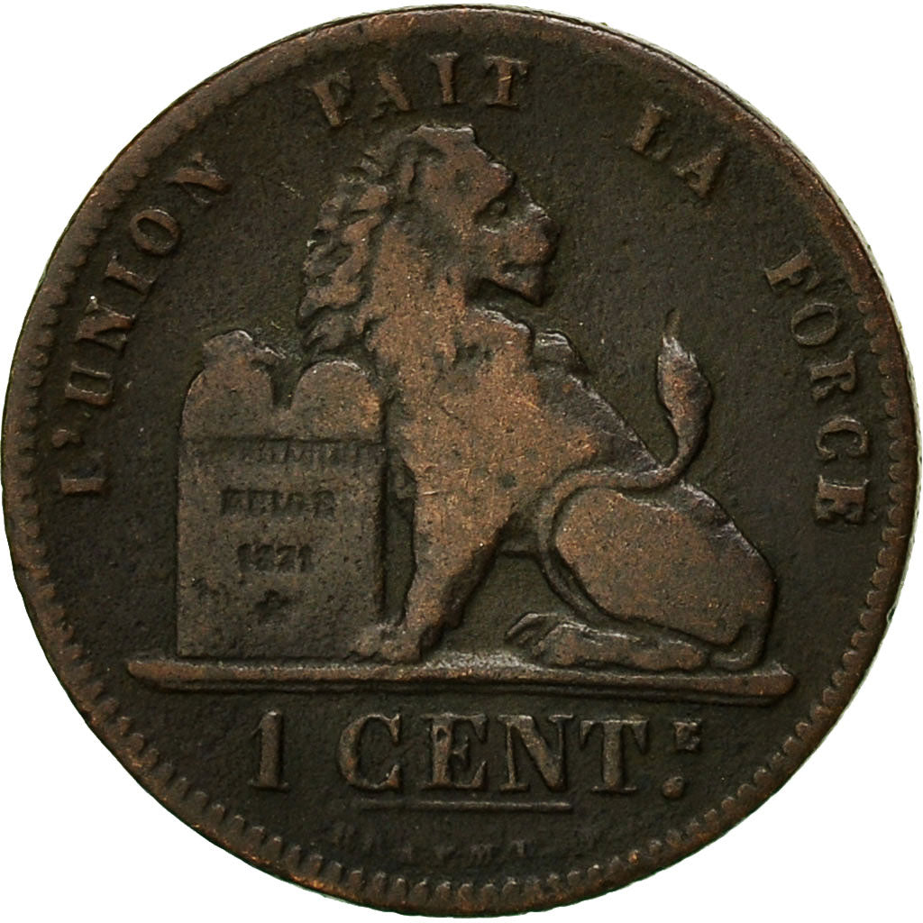 Belgium, Leopold II, Centime, 1882, VF(30-35), Copper, KM:33.1