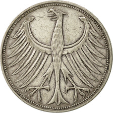 GERMANY - FEDERAL REPUBLIC, 5 Mark, 1951, Karlsruhe, EF(40-45), Silver, KM:112.1