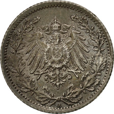 GERMANIA - IMPERO, 1/2 Mark, 1917, Berlin, BB, Argento, KM:17