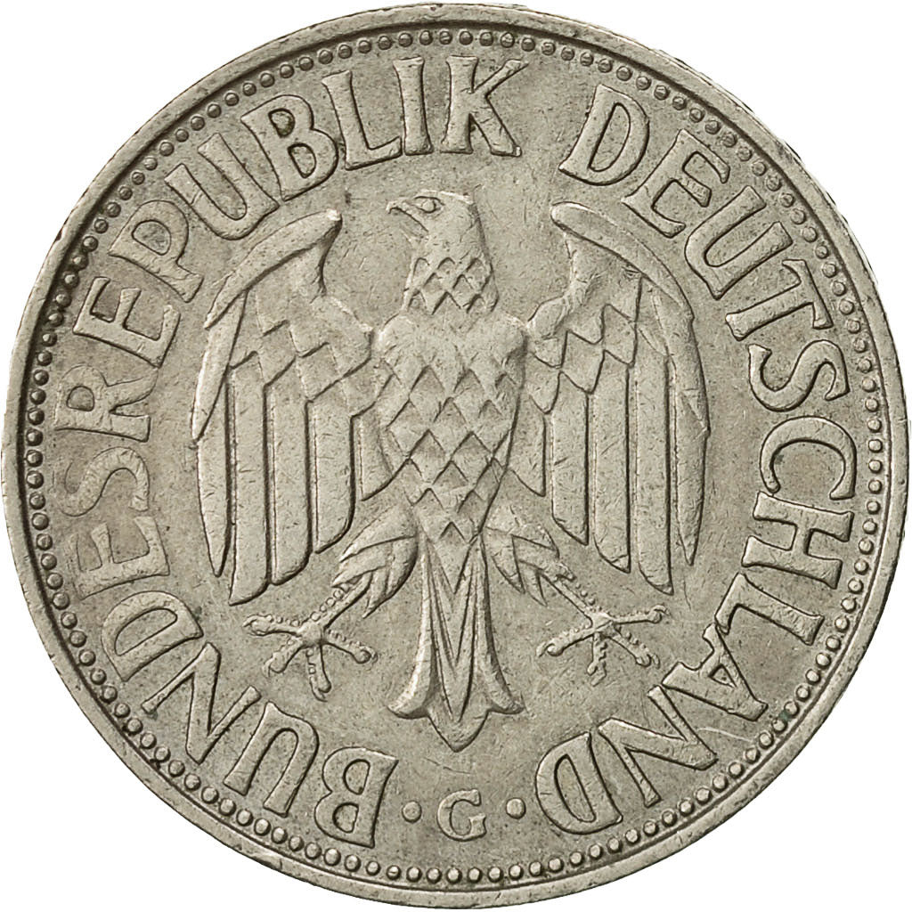 GERMANY - FEDERAL REPUBLIC, Mark, 1961, Karlsruhe, EF(40-45), Copper-nickel