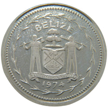 BELIZE, 5 Cents, 1974, Franklin Mint, KM #39a, MS(65-70), Silver, 20, 4.30